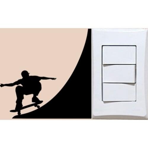 Skateboarder Fashion Bedroom Vinyl Wall Decal Switch Sticker Decor 6SS0084
