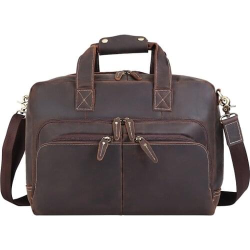 Luufan Men Genuine Leather Retro Handbags Male Large Capacity Messenger Bags Mens High Quality Business Bag Tote Bag Briefcase