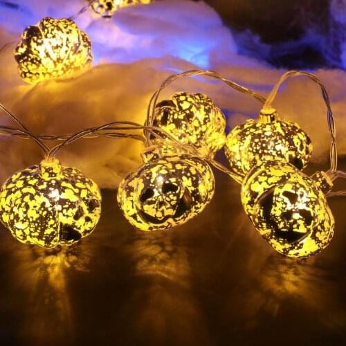 8 Modes 20 LED Halloween Hollow Skull LED String Lights Halloween Holiday Christmas Party Garden Decor Lights