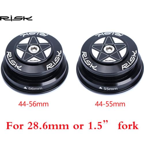 Risk Bicycle Headset Double Bearing Waterproof Bike Headset 44-55/56mm Head Tube Aluminum Alloy Bike Headset for 28.6&1.5 Fork