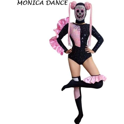 Women Sexy Gogo Dance Costumes Bright Diamond Bodysuit Bar Dj Sexy Nightclub Bar DS Singer Stage Show Halloween Rave Costume