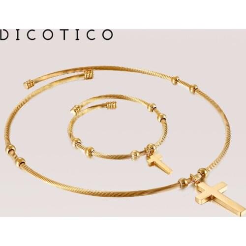 Fashion Bridal Jewelry Set Bijoux Femme Stainless Steel Collar Necklaces Bracelets Sets Accessory Women Heart Choker Bangle 2021