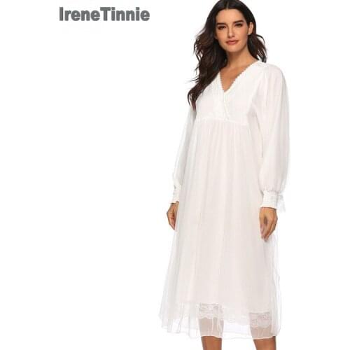 Women Plus Size Dress Sexy Ladies Sleepwear Fashion Loose Korean Style Popular Sweet Girls Nightwear Spring Autumn Homewear