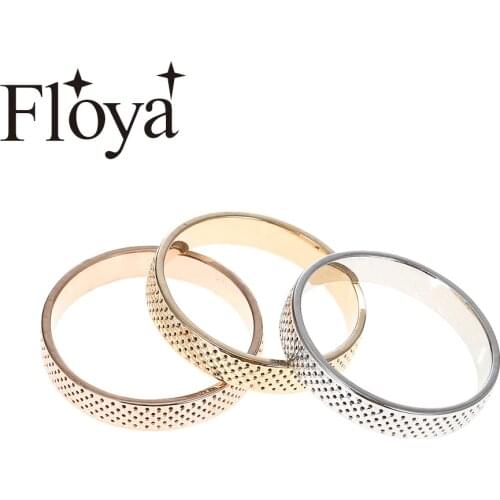 Floya Knit Rings For Women Accessories Stainless Steel Ring Inner Filled Combination Interchangeable Ringen Bague Acier