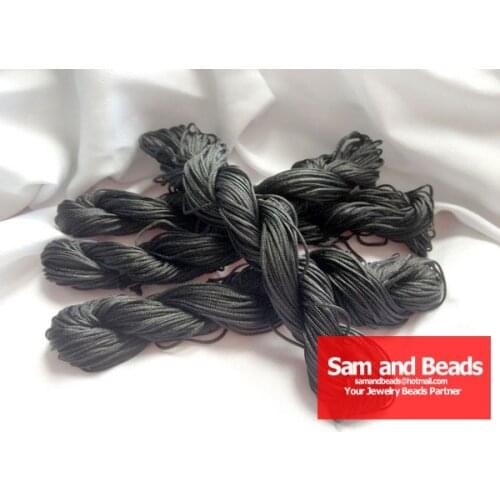 1U Pick! Quality ! 1mm chinese Knot Nylon Macrame Thread Cord Wire Beading Bracelet 27YDs Black Free Shipping