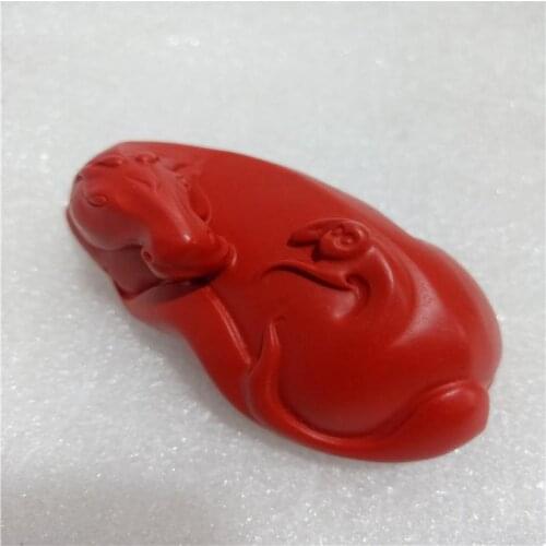 Cinnabar Dragon Tortoise Longevity Tortoise Horse Monkey Handmade Collection Ornament Pendant Carving Mascot Figurines Sculpture