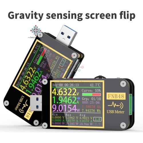 FNB48 PD Trigger Voltmeter Ammeter Current and Voltmeter USB Tester QC4 + PD3.0 2.0 PPS Fast Charging Protocol Capacity Test
