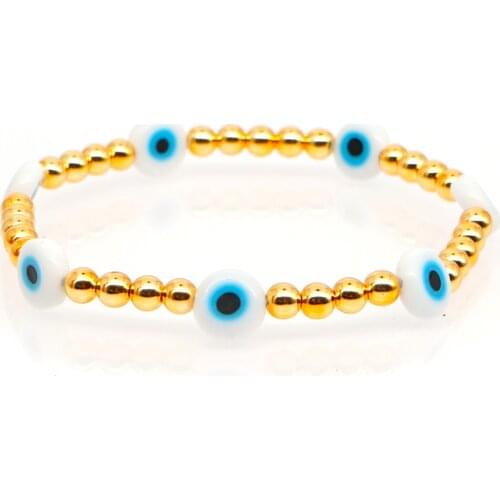 Go2Boho Green Eye Bracelets Turkish Evil Eye Bracelet for Women Boho Jewelry Ojo Turco Pulsera Japan Golden Beaded Braclet