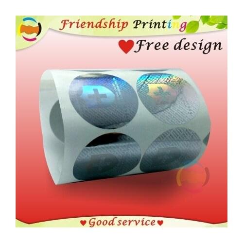 Custom Hologram label adhesive Security Laser stickers printing gold or silver material Factory Free Shipping