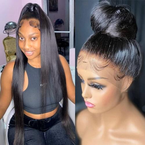 Luvin 360 Lace Frontal Wigs pre plucked with baby Hair Brazilian 30 40 inch Straight 13x4 13x6 HD Front Human Hair Wig For Women