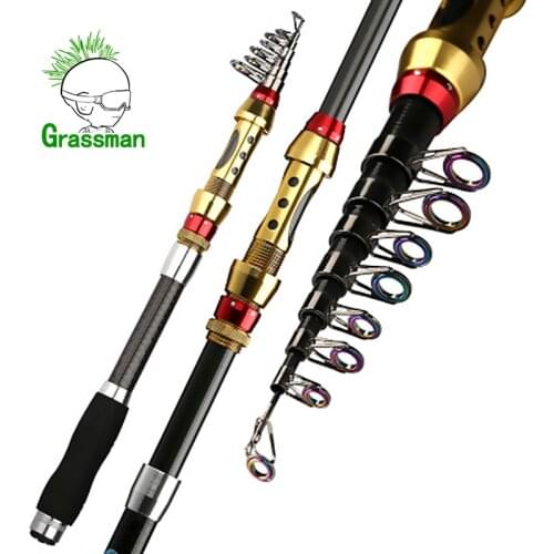 Power Telescopic Rock Fishing rod Retractable Sea Carbon feeder hard Fishing lure Rod 1.8 to 3.6m metallic lake ceramic ring