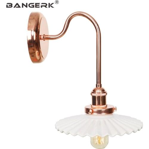 Nordic Modern Ceramic Wall Lamp Loft Decor LED Edison Sconce Wall Lights Iron Switch Bedside Wall Light Home Lighting Fixtures