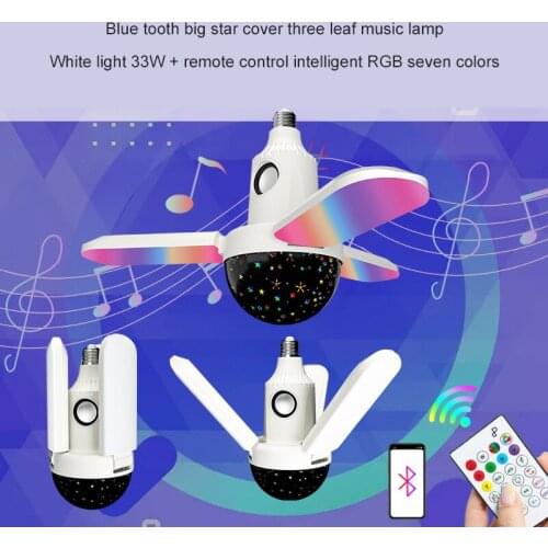 New 3 Leaves Deformed Bluetooth-compatibleBulb Ampoule Led Lamp E27 RGB Night Light Bulb With Remote Control For Home Music Lamp