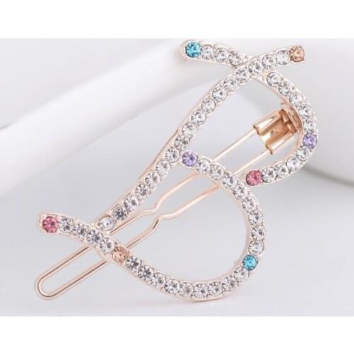 Fooderwerk Jewelry New Hairpin Korean High-end Letter Side Clip Hair Jewelry Shop Creative Letter B Frog Clip Headwear Wholesale