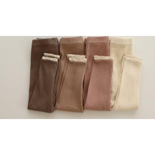 Autumn Girls' Baby Foreign Style Fashionable Lace Elastic Pit Strip Leggings Pants