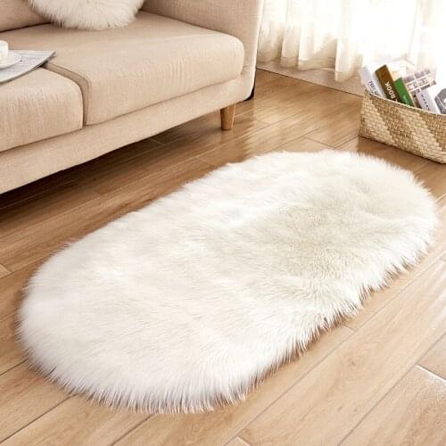 Size 40*60cm -80x180cm 15 Colors Australia Imitate Wool Carpet Oval Shaggy Rugs For Home Living Room Bedroom Bedside Decor