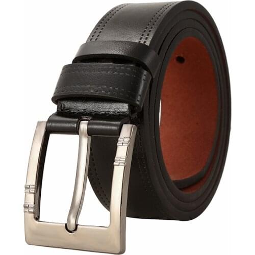 Men High Quality PU Belt Luxury Designer Pin Buckle Cowskin Fashion Strap Male Jeans For man Free Shipping