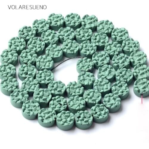 Natural Stone Light Green Hematite Stone Rubber Matte Round Beads For Jewelry Making 8mm Space Loose Beads Diy Bracelet 15inches