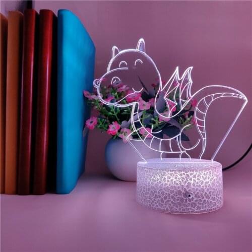 Lovely Night Light LED Plug In 3D Desk Lamp Acrylic Nightlight Anime QooBee Agapi Party Hotel Room Decor Fans Kids Birthday Gift