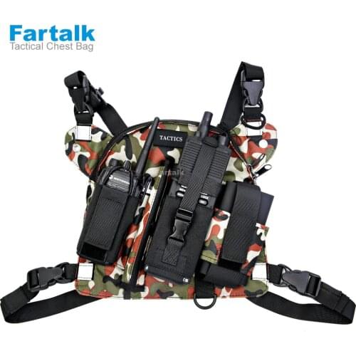 Tactical Rescue Vest Chest Bag for Motorola Yaesu ICOM Midland Kenwood HYT Baofeng UV-5R Walkie Talkie Radio Security Equipment