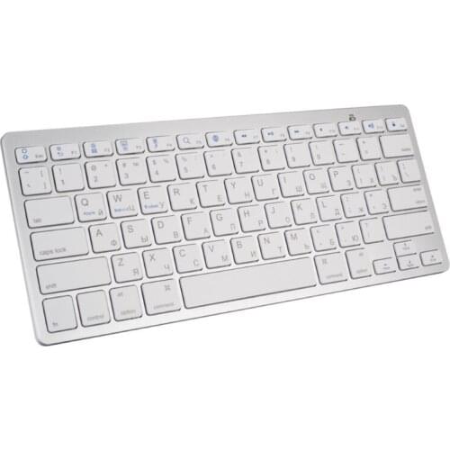 Ultra-Slim Bluetooth 3.0 Keyboard Wireless Battery Operated Multi Device with Number Pad Full Size Stable Connection QW