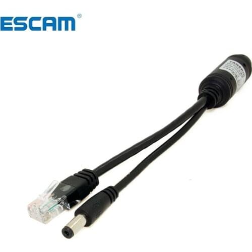 10/100M Waterproof PoE Splitter with IEEE 802.3af Standard & 12V1A Output Power over Ethernet for IP Camera 5.5x2.1mm Connector