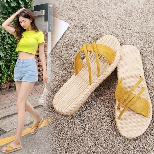 2021 Summer Shoes Woman Sandals Flat Sandalias Mujer Thin strips Gladiator Beach Sandals Ladies Flip Flops Slides