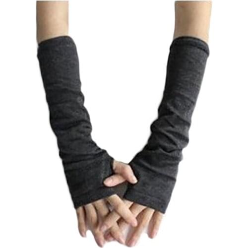 Women Warm knit wool fingerless gloves winter mittens knitted half finger cuff gloves long women mittens fingerless gloves