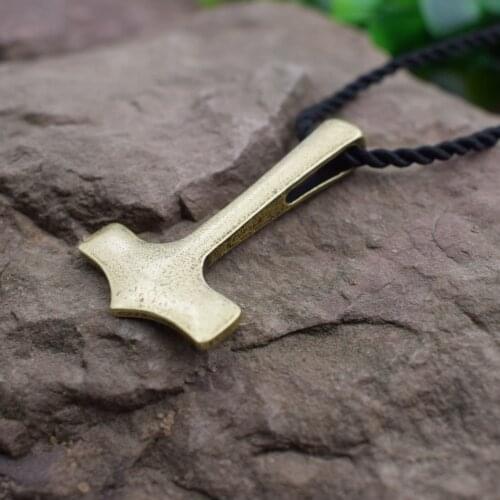 12pcs New Original Thor Hammer Mjolnir Viking Amulet Pendant Necklace Hammer Scandinavian Pendant Norse Talisman SanLan Jewelry