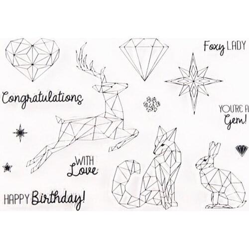 15x11cm Diamond deer TPR Transparent Silicone Rubber Clear Stamps cartoon Scrapbooking/DIY Easter wedding album