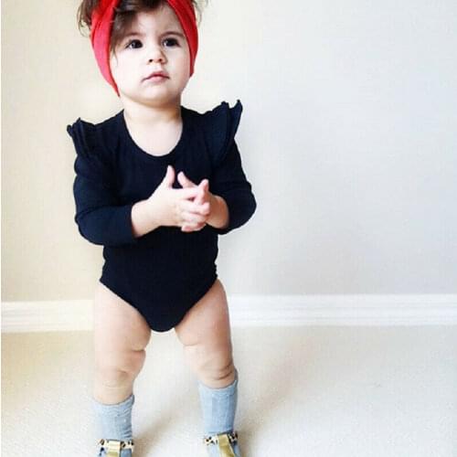 2020 Newborn Baby Girl Clothes Long Sleeve Bodysuit Solid Casual Infant Toddler Summer One Piece Outfits 1-2T
