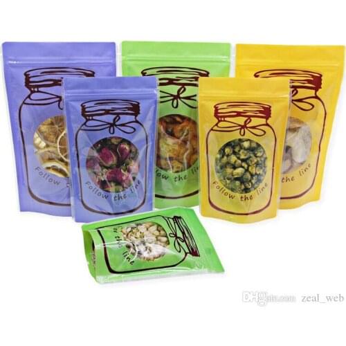 A color mason jar smell proof bag Mylar zip lock bag Aluminum Foil Bag Food Storage Bags Pouch