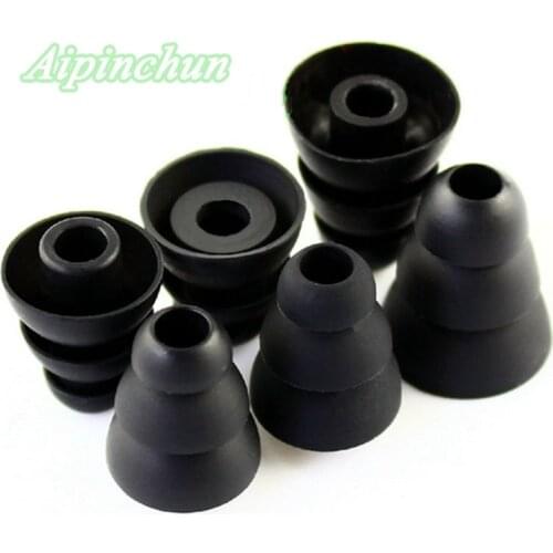 Aipinchun 6 Pairs 3 Sizes (S M L) Three Layer Silicone In-Ear Earphone Earbuds Headset Eartips Earplug Ear Pads Headphone