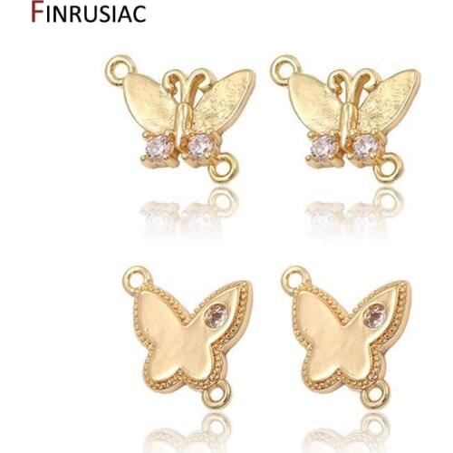 2020 New Supplies For Jewelry Wholesale 14K Gold Butterfly Charm Connectors Accessories DIY Earring Bracelet Necklace