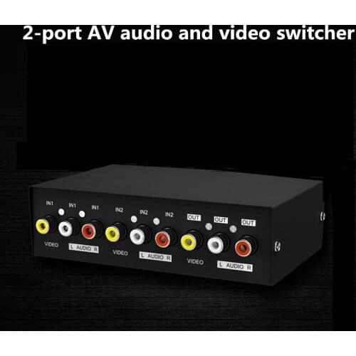 AV switcher, two in and one out, AV audio and video switcher, 2 in 1 out, 1 TV, 2 set top box