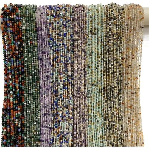 3 MM Natural Ametrine Small Faceted Bead Polished Stone Loose Strand Spacer Beads For DIY Making Jewelry Accessory Earrings