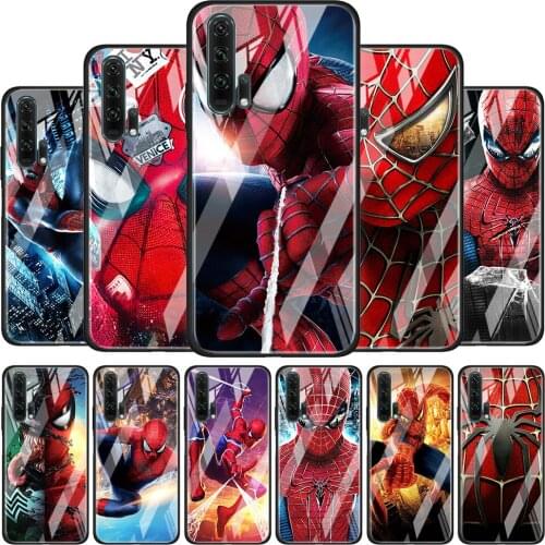 Spiderman Marvel for Honor 30 20 10 9X Pro Plus Lite 8X Huawei Y8P Y6P Y5P Y9 Y7 Y6 2019 Tempered Glass Phone Case