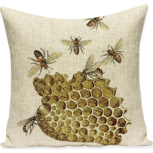 Pumelo Tree Bee Cushion Cover Bees Nest Flower Decorative Pillowcases for Home 45x45cm throw pillow covers Sofa Decor