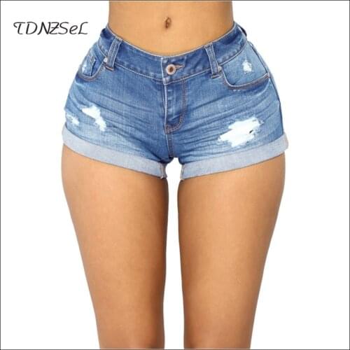 Fashion Sexy High Waist Denim Shorts Slim Women Summer Beach Ladies Streetwear Bodycon Shorts Jeans Stretch High Street New 2021