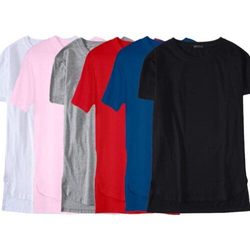 Mens High Street Hip hop T Shirts Extend Streetwear T-shirt Unisex Oversize Short sleeve Fashion Brand Long line Tops Men/women