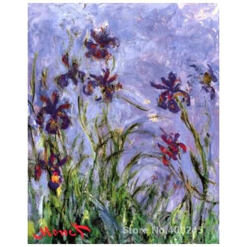 Canvas Art online Claude Monet Paintings Irises II High quality Hand painted