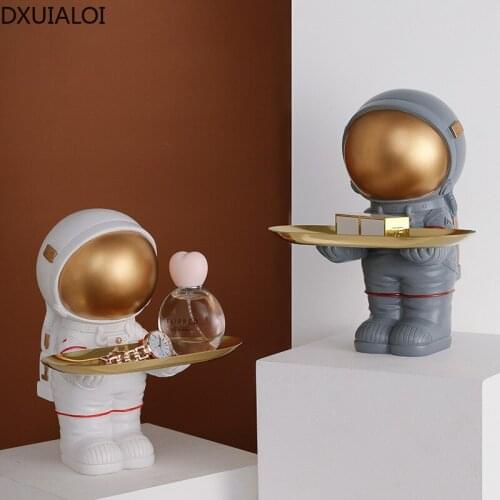 Creative Spaceman Storage Tray Resin Crafts Entrance Door Key Tray Housewarming Gift Dressing Table Storage Home Decoration