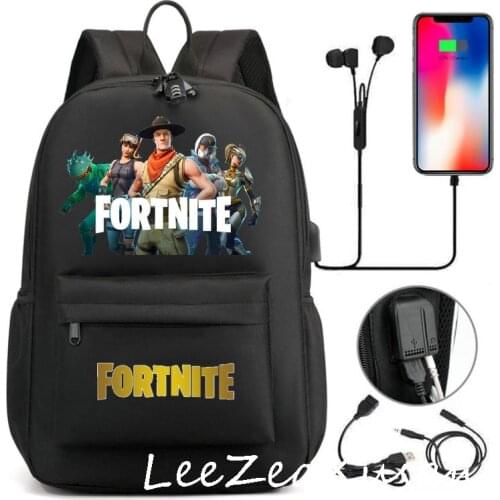 FORTNITES Cute Backpack Back To School Bookbag Usb Charging Backpacks Waterproof Teenager SchoolBag with chain