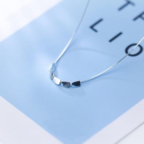 MloveAcc Genuine 100% 925 Sterling Silver Geometry Beads Pendant Necklaces for Women Authentic Silver Jewelry Gift