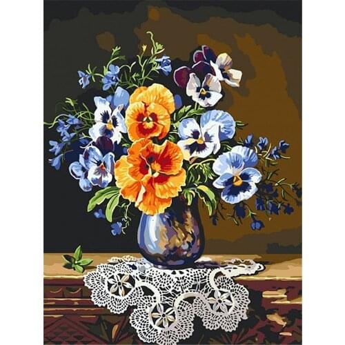 Flowers DIY Embroidery Cross Stitch 11CT Kits Needlework Craft Set Printed Canvas Cotton Thread Home Decoration On Sale Design