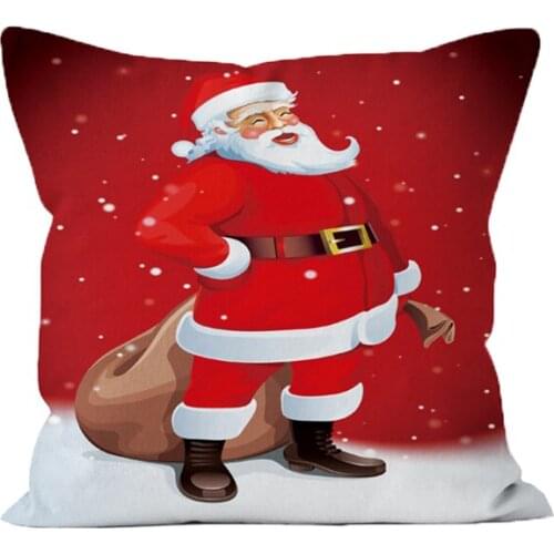 Santa Claus Pillowcase 16 Cartoon Printing Christmas Pillowcase Children Festive Red Living Room Gift Home 3 Sizes Pillowcase