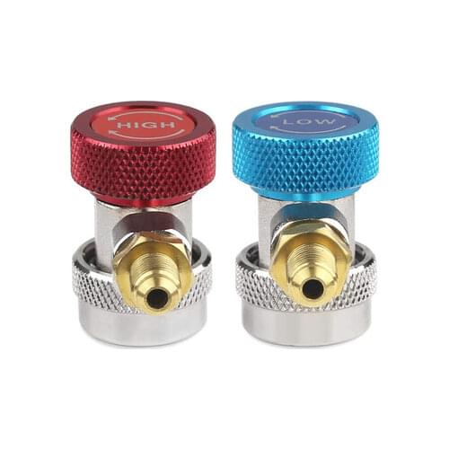 DUTRIEUX 2 Sets Car A/C Air Condition Quick Coupler Adapter H/L Manifold Connector R134A Fluoride adapter for automobile air