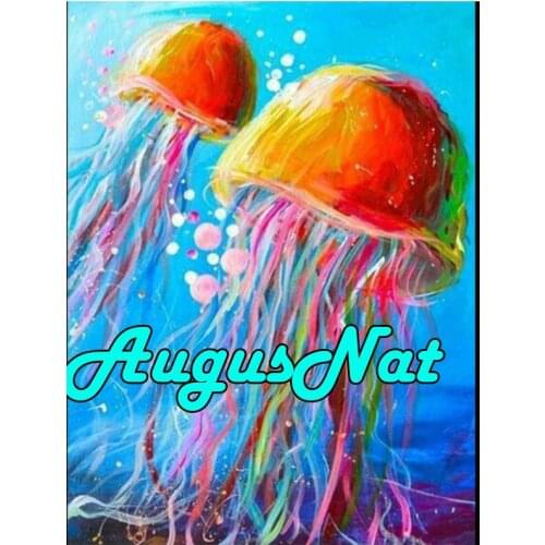 Full diamond painting jellyfish daimont embroidery cross stitch sea animals sequin puzzle picture diamant mosaic sticker crafts