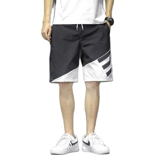 2021 shorts Male Casual Fitness Mens Sportswear Jogger Bodybuilding Shorts Mens Stitching Beach Pants 5 Minutes Pants 3XL