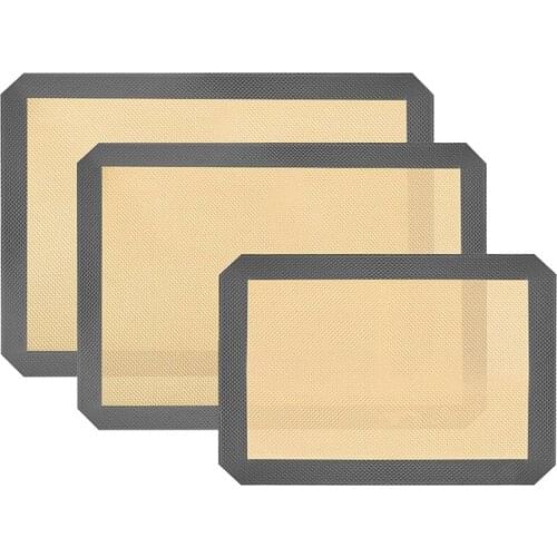 Silicone Baking Mats - Nonstick Large Baking Mat Set of Sheets Mats - Extra Thick Reusable Bakeware Mats for Cookies